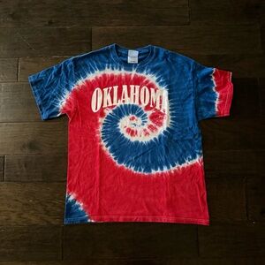 Oklahoma Tie-Dye Shirt - Red and Blue Patriotic Fourth of July